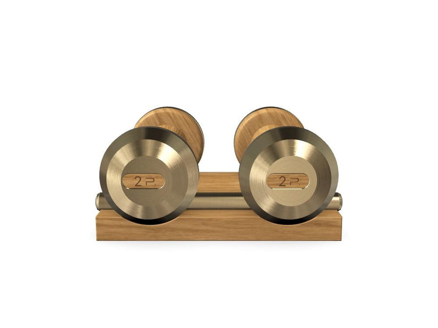 Custom COLMIA™ Dumbbells PAIR WITH A WOODEN STAND - Ref: DDUOBT