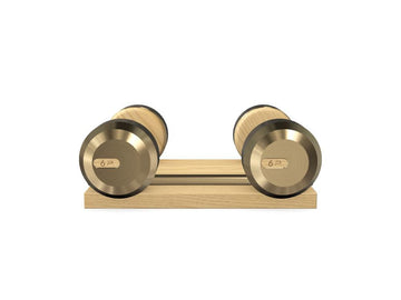 Custom COLMIA™ Dumbbells PAIR WITH A WOODEN STAND - Ref: K7UQXS