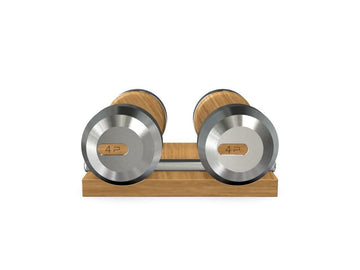 Custom COLMIA™ Dumbbells PAIR WITH A WOODEN STAND - Ref: U42DIE