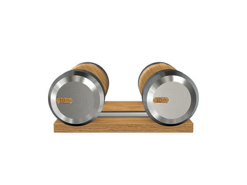 Custom COLMIA™ Dumbbells PAIR WITH A WOODEN STAND - Ref: UOB7QG