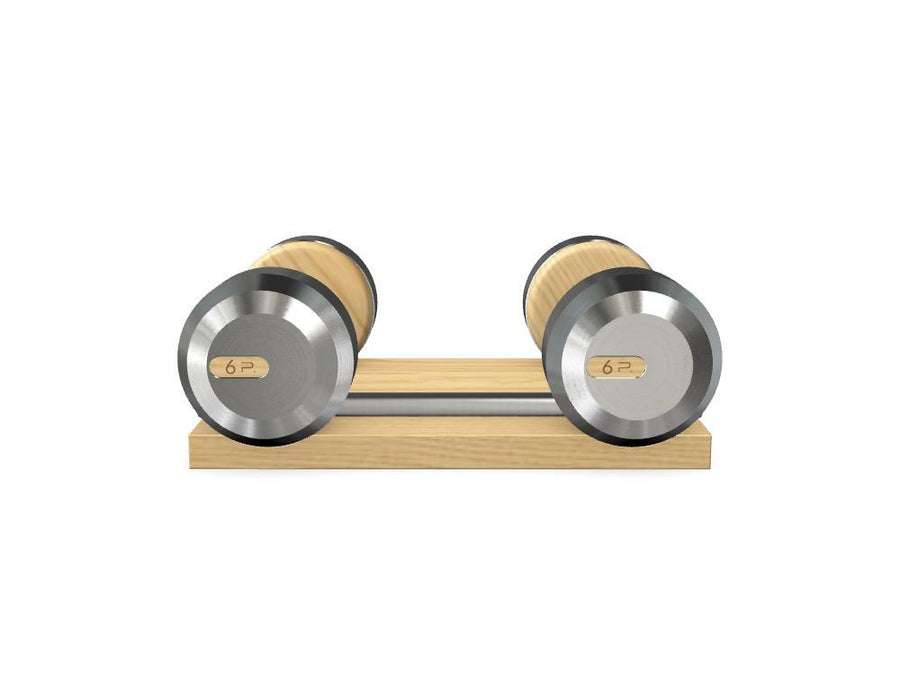 Custom COLMIA™ Dumbbells PAIR WITH A WOODEN STAND - Ref: UTTUJI