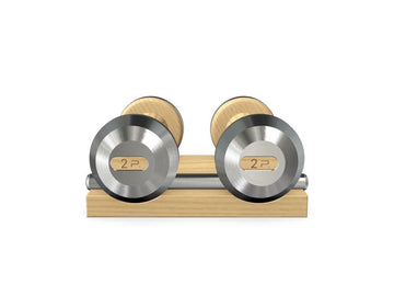 Custom COLMIA™ Dumbbells PAIR WITH A WOODEN STAND - Ref: X5MHBG