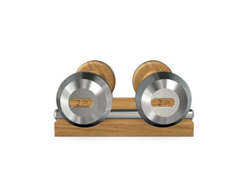 Custom COLMIA™ Dumbbells PAIR WITH A WOODEN STAND - Ref: ZW5DGS