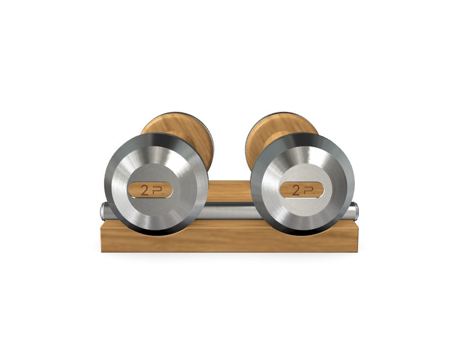 Custom COLMIA™ Dumbbells PAIR WITH A WOODEN STAND - Ref: ZW5DGS