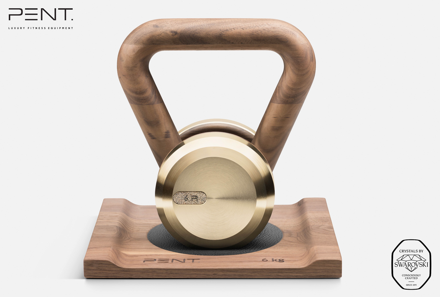 LOVA™ Kettlebell with Wooden Stand Embellished with crystals by Swarovski®