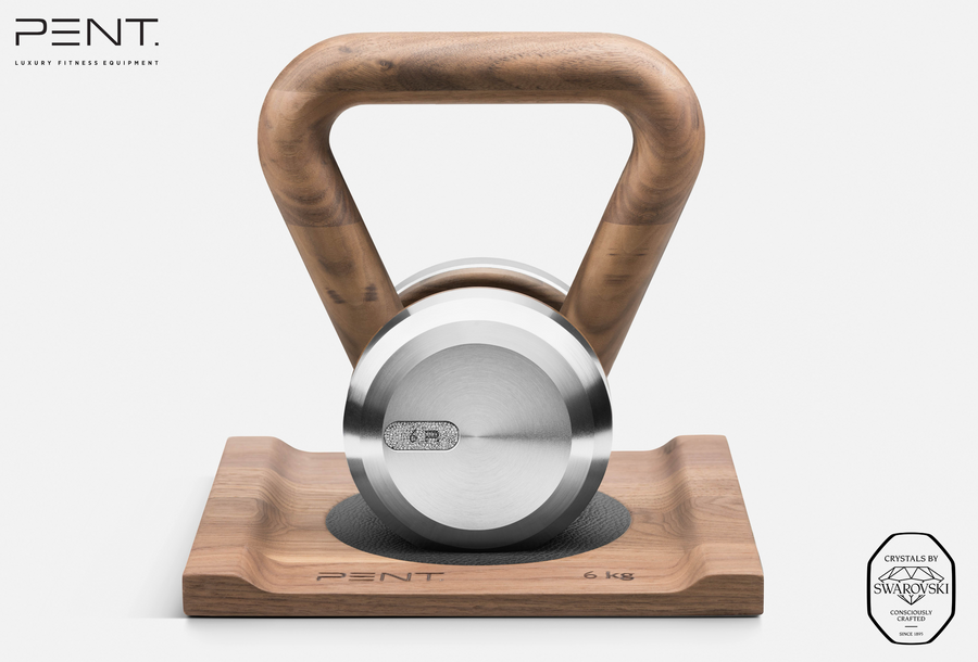 LOVA™ Kettlebell with Wooden Stand Embellished with crystals by Swarovski®